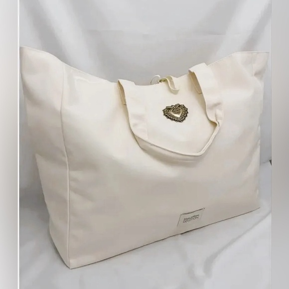 Dolce&Gabbana D&G Devotion Tote Shopper Travel Bag Cream Ivory NWT - Picture 2 of 15
